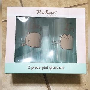 Pusheen The Cat LAZY & LOAF Set Of 2 Pint Glasses
